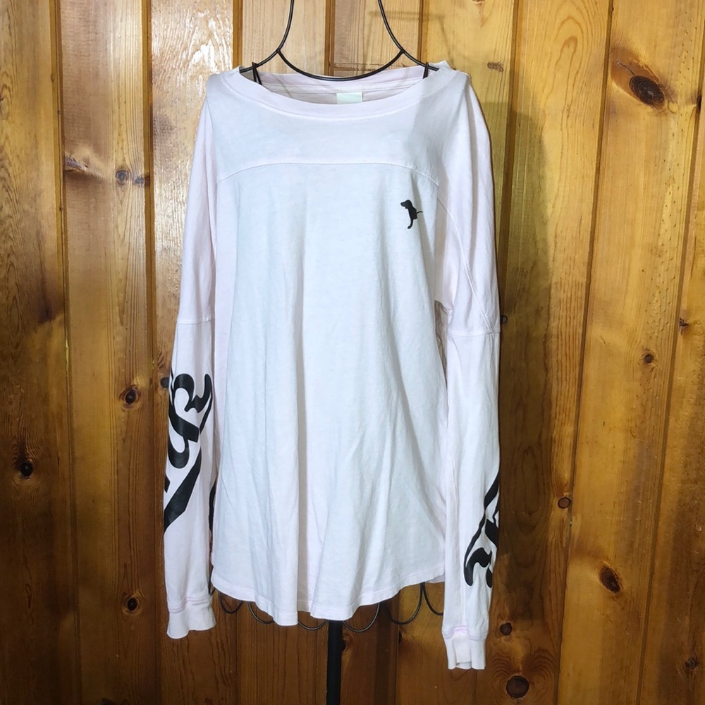 PINK Victoria’s Secret long sleeve open back long sleeve shirt small oversized​